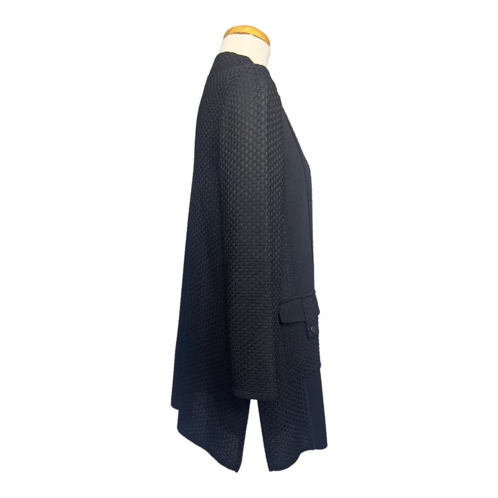 SALE ‼️ Misook Mixed Texture Panel Knit Jacket Black Womens NWOT RTL $388 - Picture 7 of 14